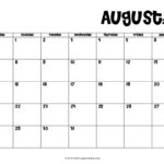 20 August 2022 Calendar Printable PDF US Holidays Blank