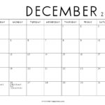 20 December 2022 Calendar Printable US Holidays Blank Free Printable