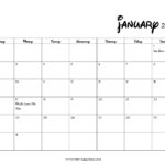 20 Printable January 2022 Calendar With Holidays Blank Free