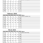 2016 Excel Calendar Quarterly Spreadsheet Free Printable Templates