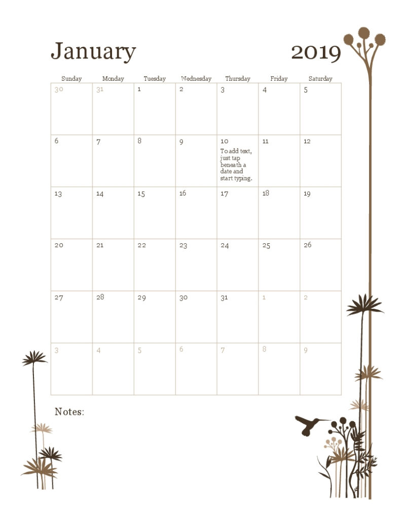 2019 Calendar Monthly Qualads