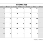 2022 Blank Monthly Calendar Free Printable Templates