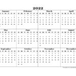 2022 Blank Yearly Calendar Template Free Printable Templates