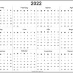 2022 Calendar Printable