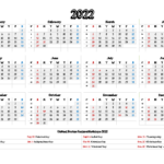 2022 Calendar With Holidays Printable 9 Templates Free Printable