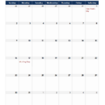 2022 Excel Monthly Calendar Template Free Printable Templates