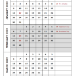 2022 Quarterly Calendar Template Free Printable Templates