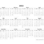 2022 Yearly Blank Calendar Template Free Printable Templates