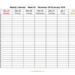 26 Blank Weekly Calendar Templates PDF Excel Word Template Lab