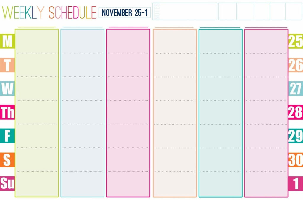 27 Images Of Cute Printable Weekly Calendar Template Designsolid Cute 