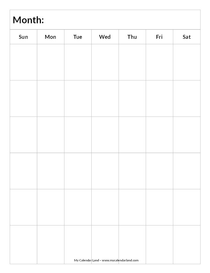 6 Week Blank Calendar Template Calendar Inspiration Design