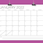 8 5 X 11 Inch 2022 Calendar Template INSTANT DOWNLOAD Etsy