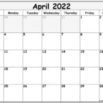 April 2022 Calendar Free Printable Calendar Templates