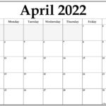 April 2022 Calendar Free Printable Calendar Templates