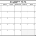 August 2022 Calendar Free Printable Calendar Templates