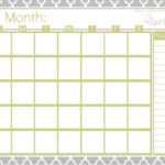 Blank Bill Calendar Printable Colorful Calendar Inspiration Design