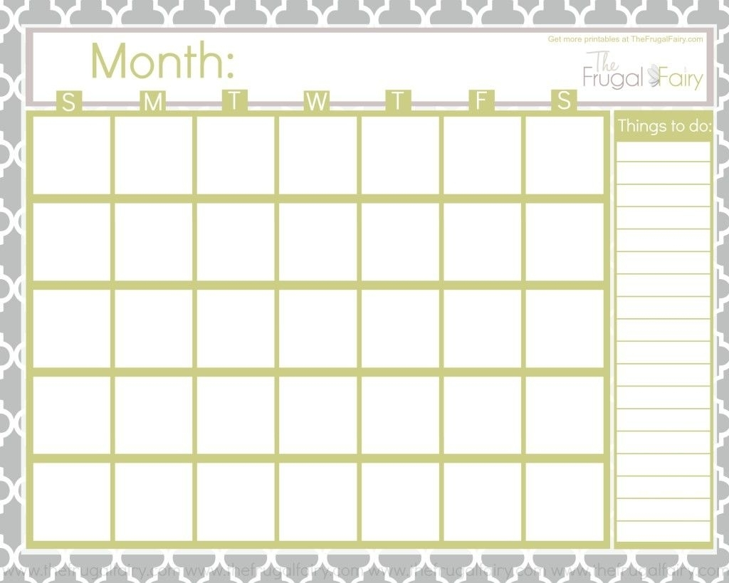 Blank Bill Calendar Printable Colorful Calendar Template Printable Free 