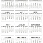 Blank Calendar 12 Months One Page Calendar Printable Free