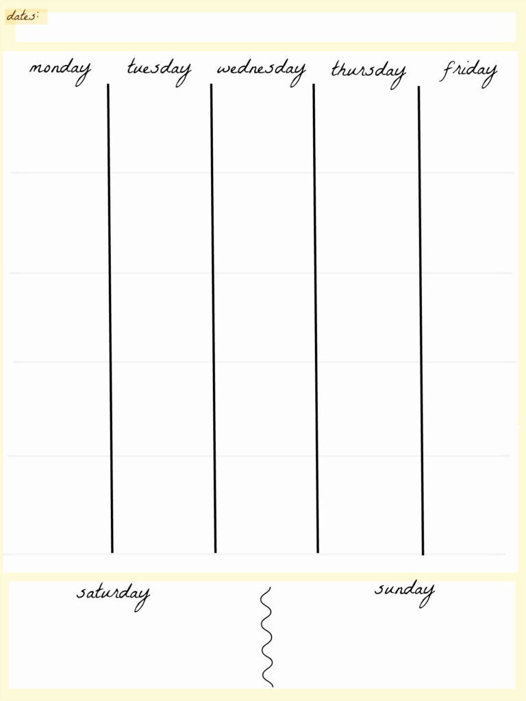 Blank Calendar 5 Day Week Blank Calendar Template Dowload Blank 