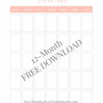 Blank Calendar FREE Vertical Monthly Calendar Printable Fantabulosity