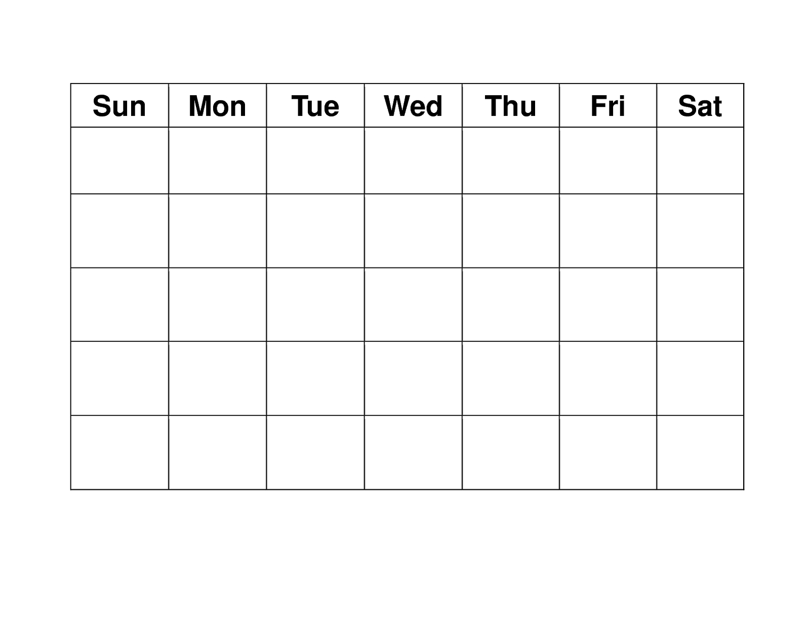 Blank Calendar Grid Printable Example Calendar Printable