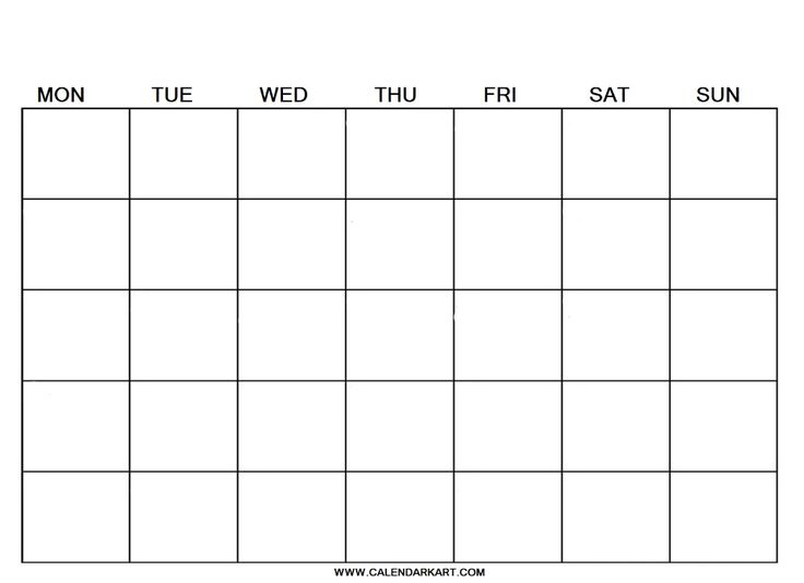 Blank Calendar Minimalist Monday Start Free Blank Calendar Calender 