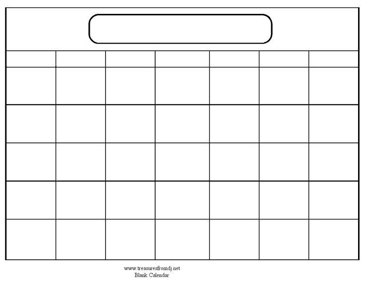 Blank Calendar Template Fotolip