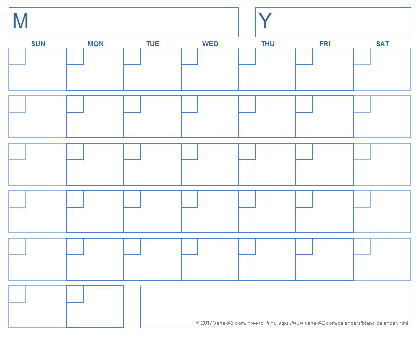 Blank Calendar Template Free Printable Blank Calendars By Vertex42