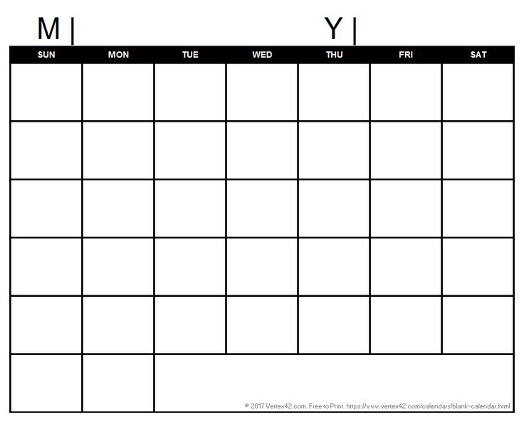 Blank Calendar Template Free Printable Blank Calendars By Vertex42 