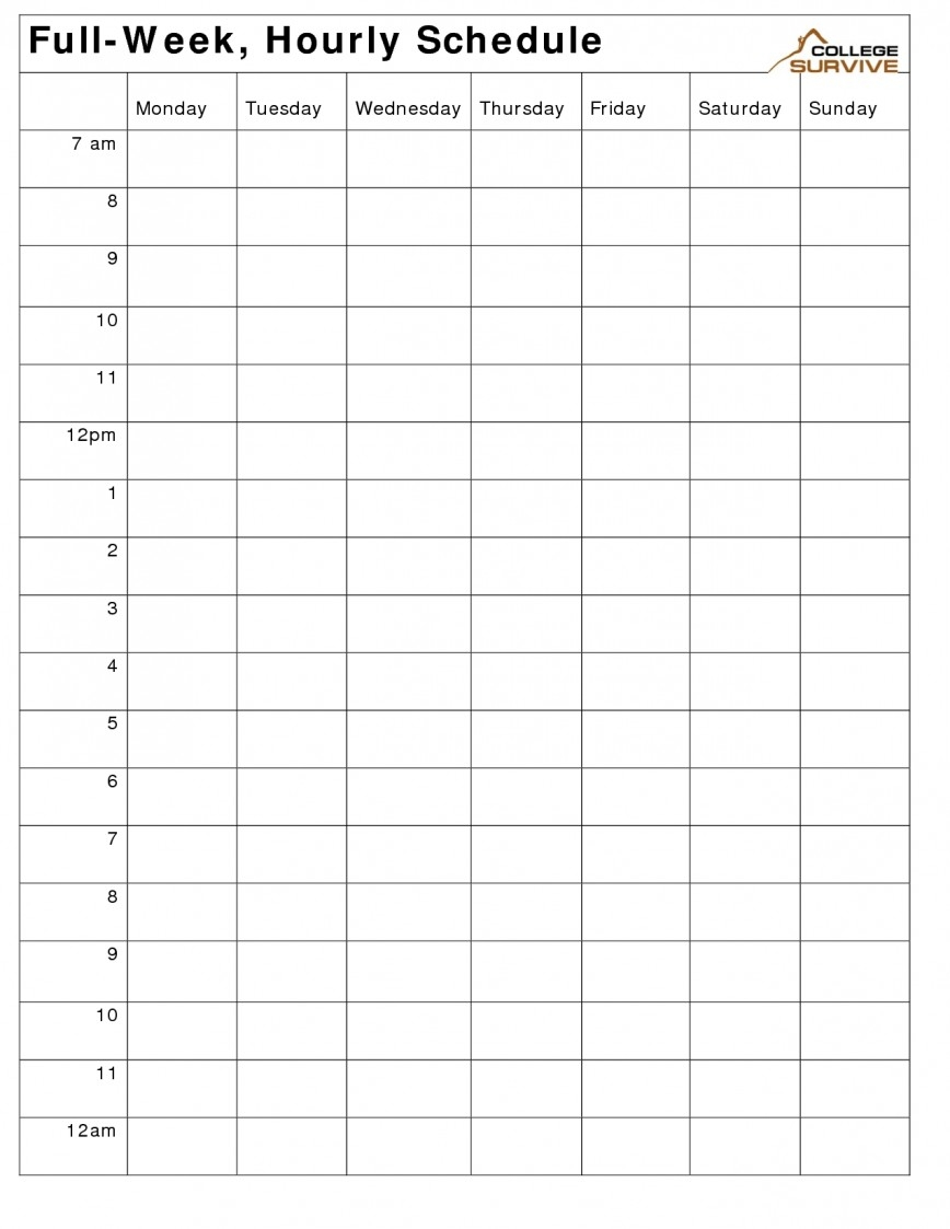 Free Printable Blank Weekly Calendar With Time Slots 2024