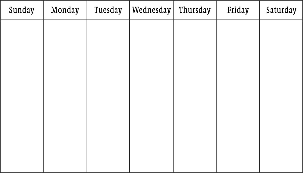 Blank Calendars Weekly Blank Calendar Templates