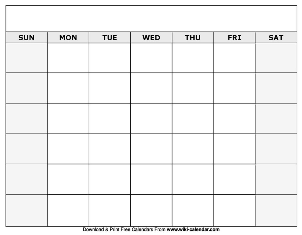 Blank Monthly Calendar Calendar Printables Free Blank Calendar 