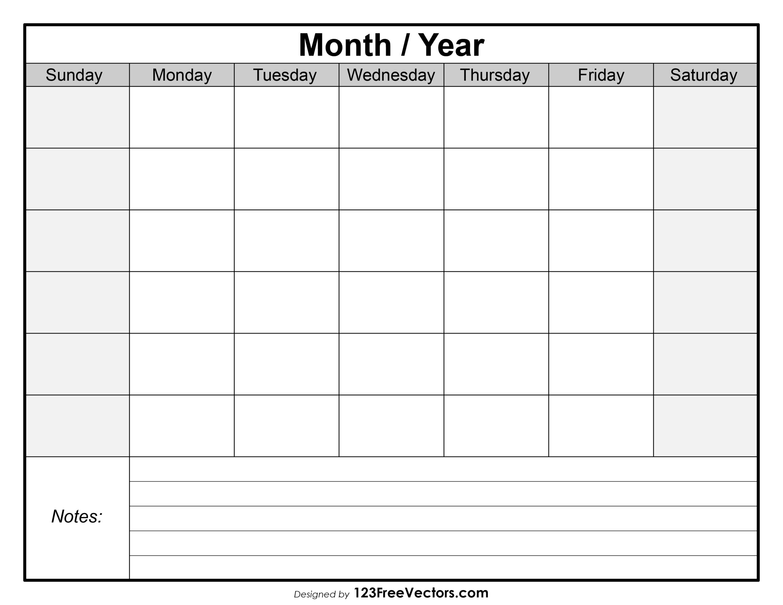 Free Download Blank Monthly Calendar Templet 2022 - FreeBlankCalendar.com