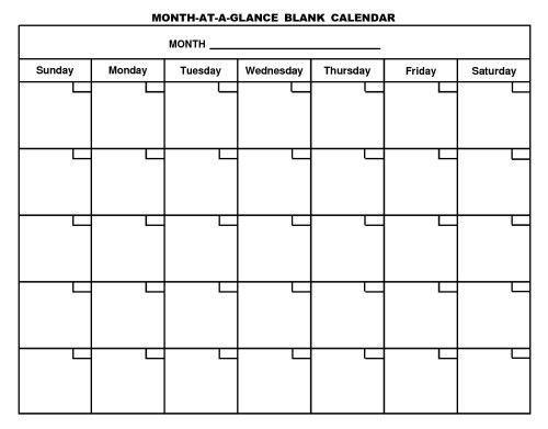 Blank Monthly Calendar Template Printable CalenderLife Printable 