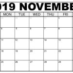 Blank November Calendar 2019 Printable Template PDF Word Excel Page 12