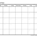 Blank One Month Calendar Template Professional Plan Templates