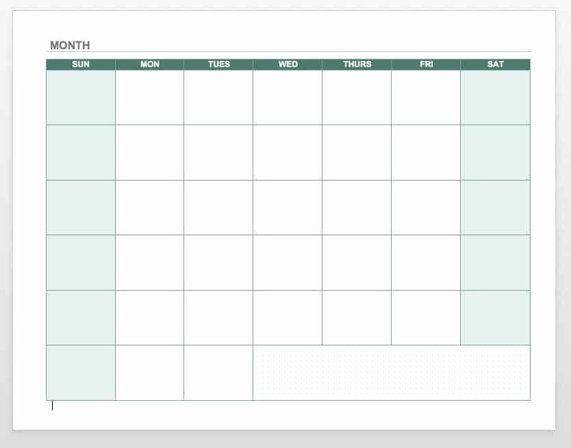 Blank Printable Calendar Template Fresh Free Blank Calendar Templates 
