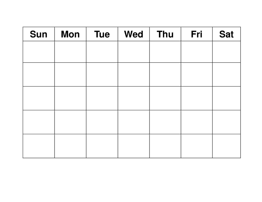 Blank Weekly Calendars Printable Activity Shelter