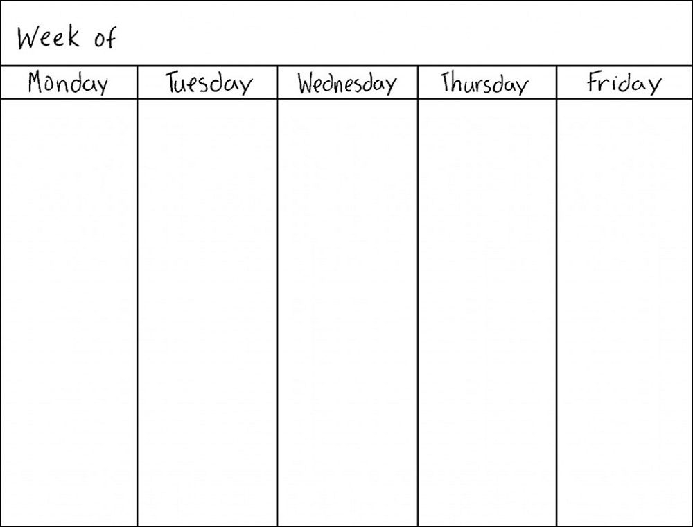 Blank Weekly Calendars Printable Weekly Calendar Template Weekly