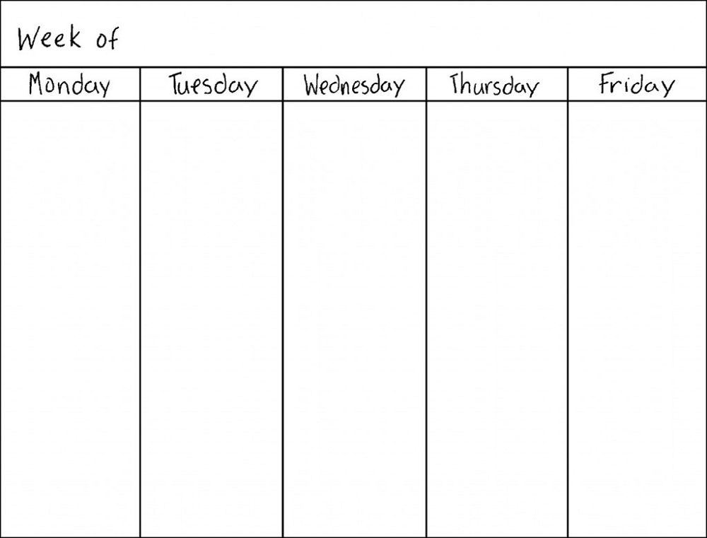 Blank Weekly Calendars Printable Weekly Calendar Template Weekly 