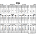 Calendar 2022 Yearly Printable Free Letter Templates