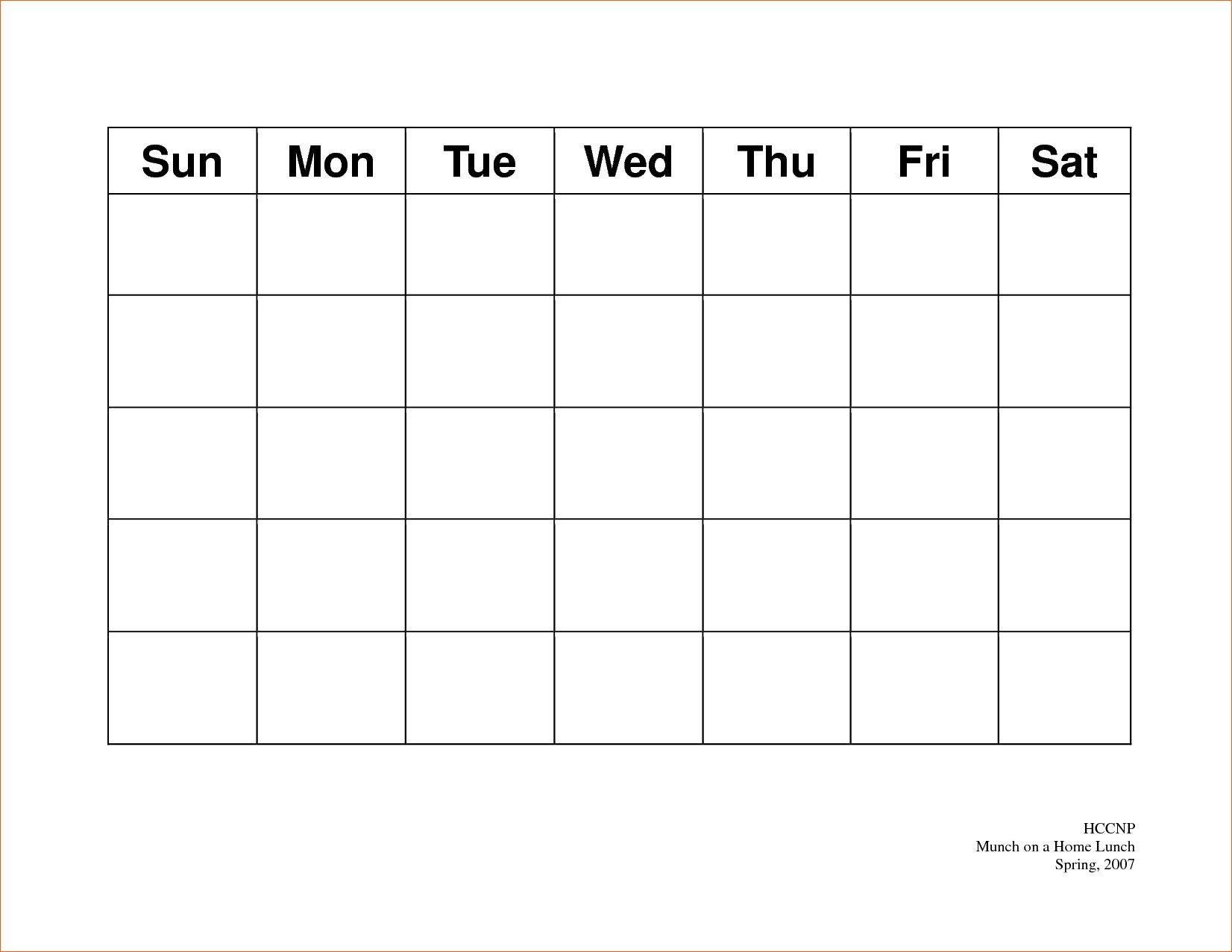 Calendar 5 Day Weekly Calendar Template On 5 Week Calendar Template