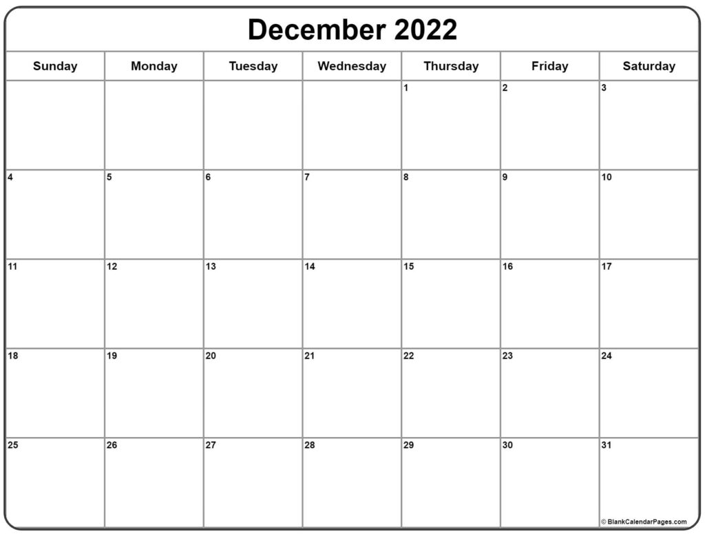 December 2022 Calendar Free Printable Calendar Templates