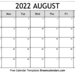 Download Printable August 2022 Calendars