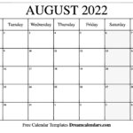 Download Printable August 2022 Calendars