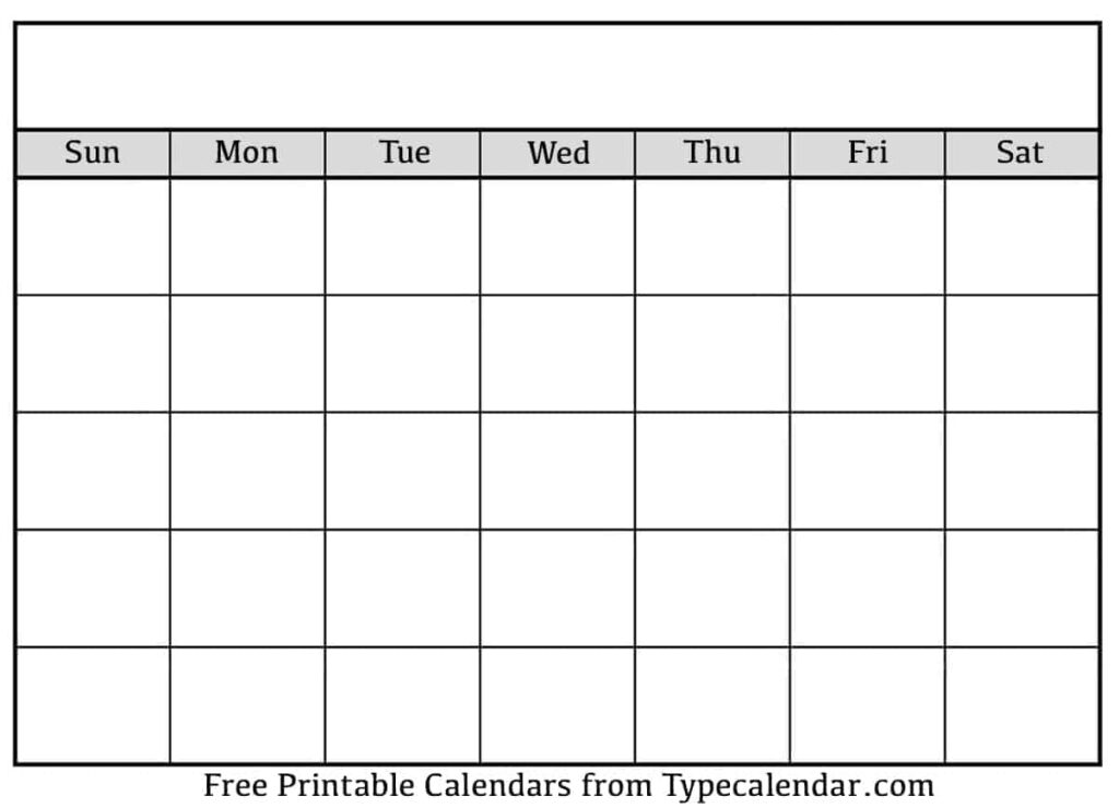 Download Printable Blank Calendar Templates