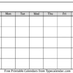 Download Printable Blank Calendar Templates