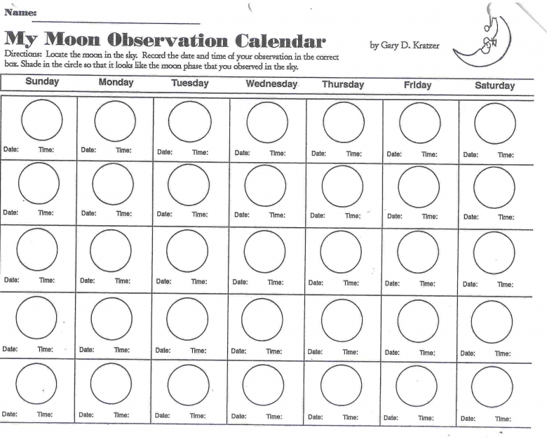 Download Printable Moon Phases Calendar Free Calendar Template