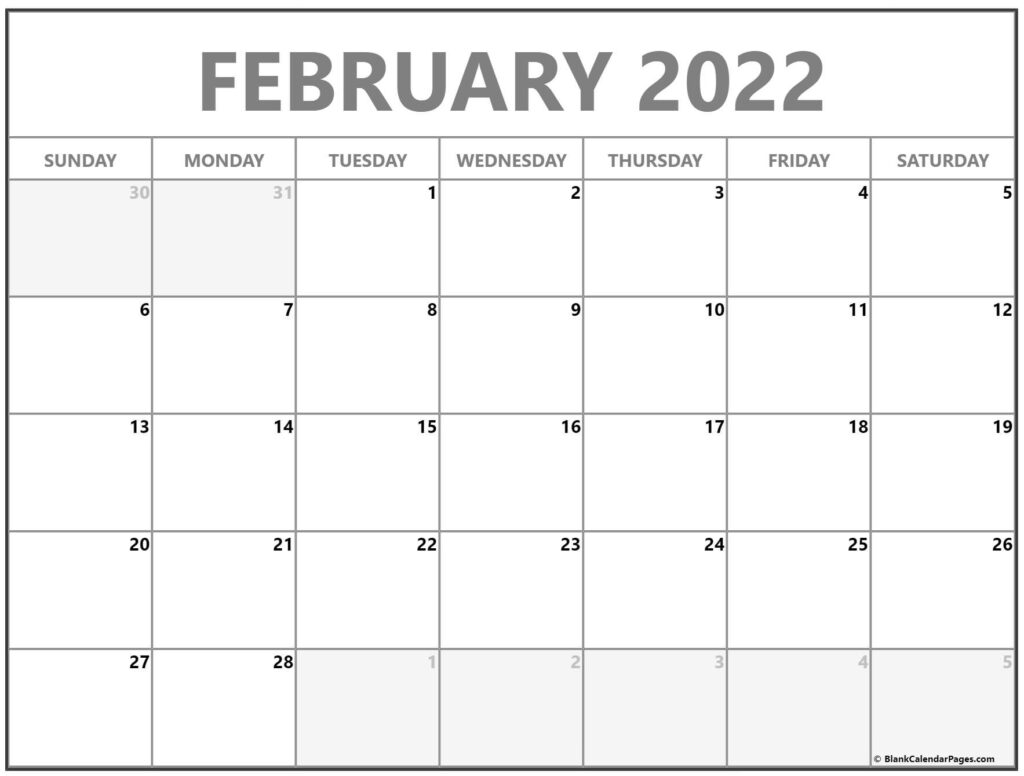 February 2022 Calendar Free Printable Calendar Templates