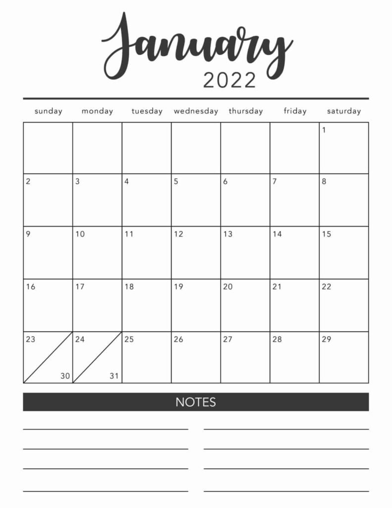 FREE 2022 Printable Calendar Template 2 Colors I Heart Naptime